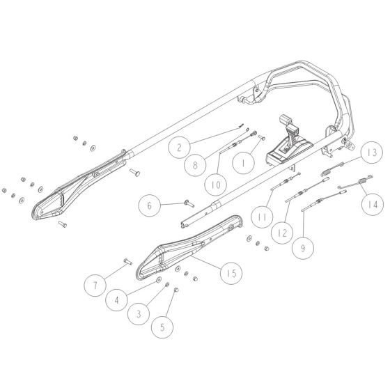 Handle Assembly -2 for OREC GRH537PRO (2021) Mower