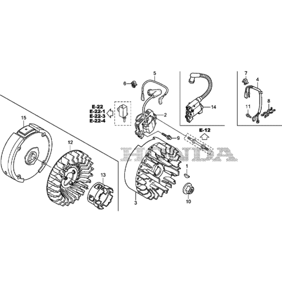 Flywheel Assembly for Honda GS190A (GCACA) Engines