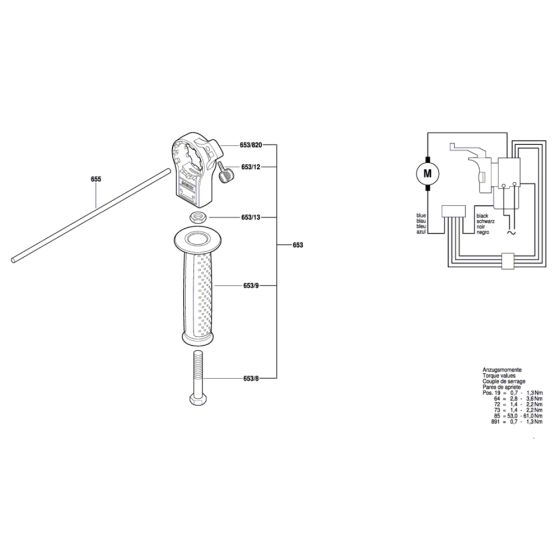 Percussion Drill Assembly for Bosch GSB 162-2 RE