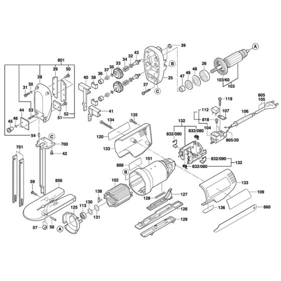 Univ. Foam Rubber Cutter Assembly for Bosch GSG 300