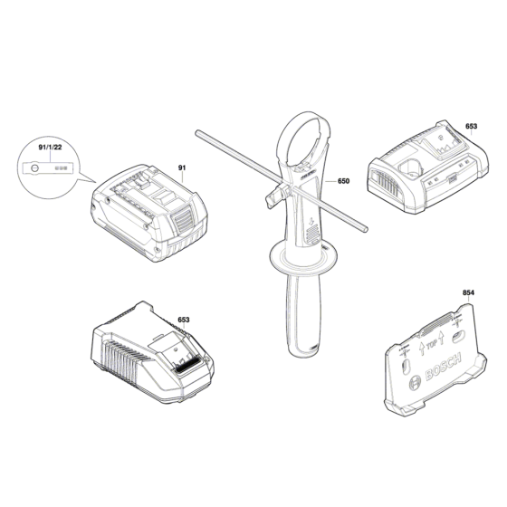 Cordless Drill Driver Assembly-1 for Bosch GSR 18V-85C