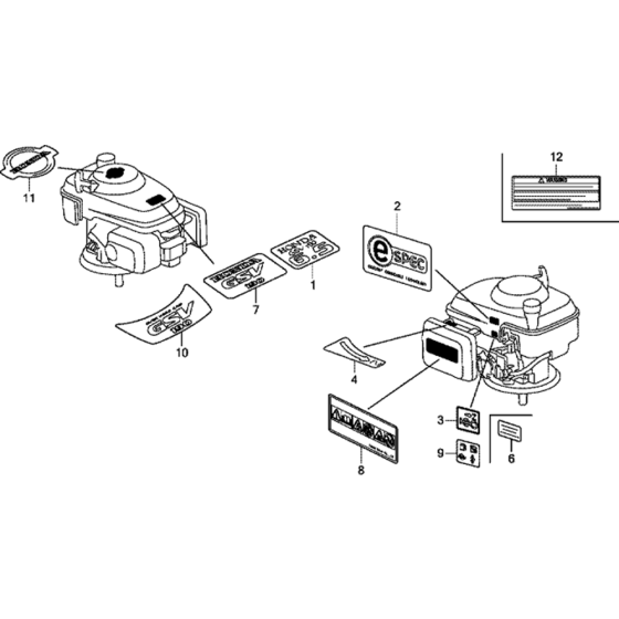 Label Assembly for Honda GSV190A (GJACA) Engines