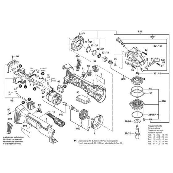 Main Assembly for Bosch GWS 18V-10 PC