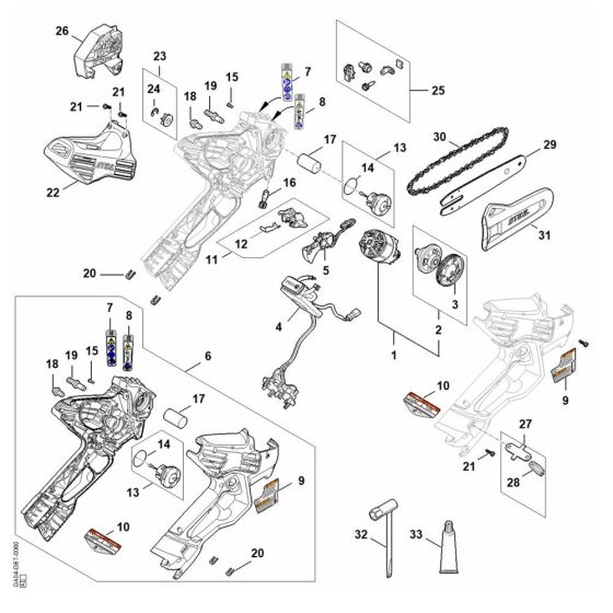 Stihl GTA40 Main Assembly