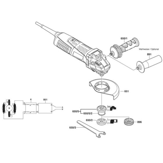 Main Assembly for Bosch GWS