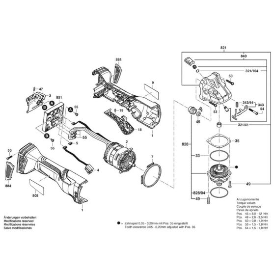 Bosch GWS 18V-15 P Assembly