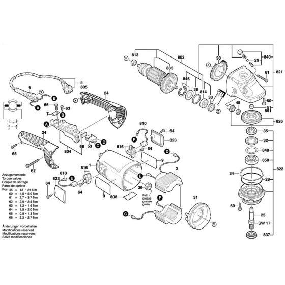 Main Assembly for Bosch GWS 22-180 H