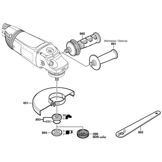 Main Assembly for Bosch GWS 22-230 H