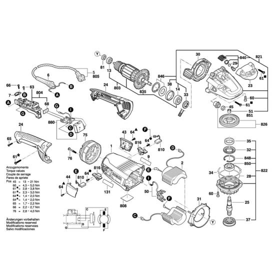 Main Assembly for Bosch GWS 22-230