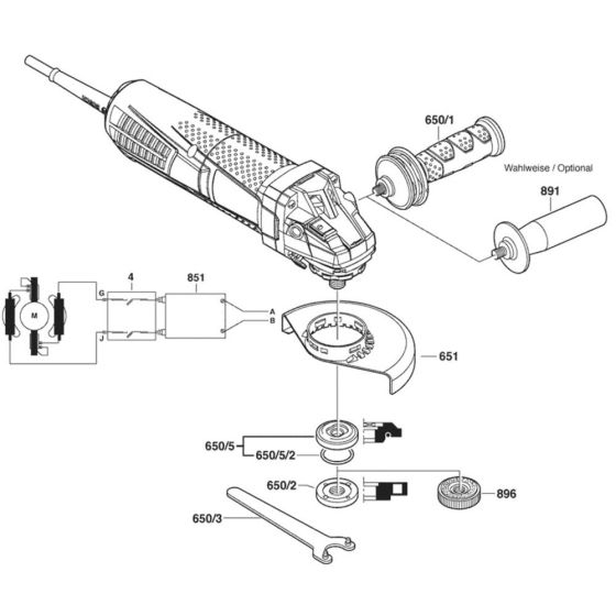 Main Assembly for Bosch GWS