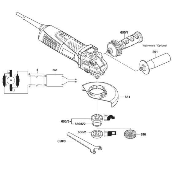 Main Assembly for Bosch GWS