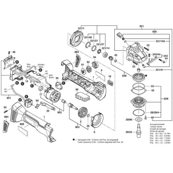 Bosch GWS 18V-125 C Assembly