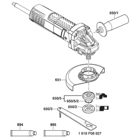 Main Assembly for Bosch GWS 9-115 S