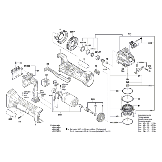 Cordless Angle Grinder Assembly for Bosch GWX 18V-8