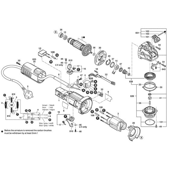 Main Assembly for Bosch GWX 750-115