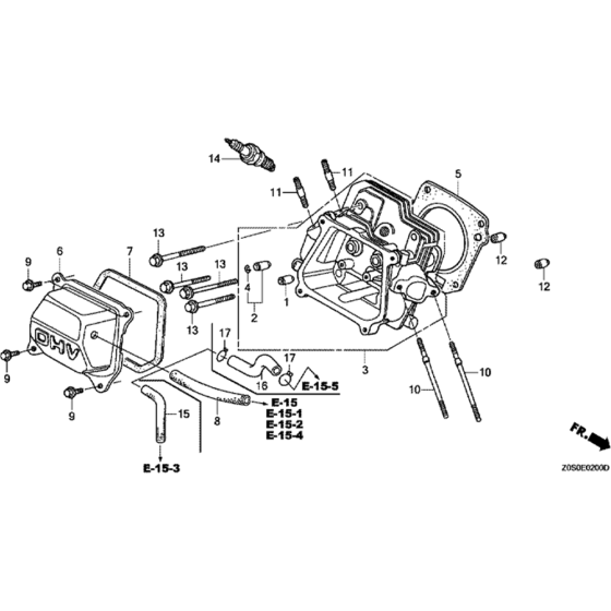 Cylinder Head Assembly for Honda GX120T1 (GCAAT) Engines