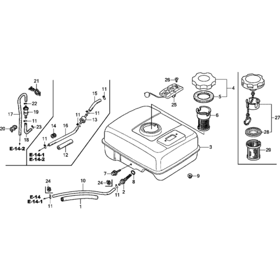 Fuel Tank Assembly for Honda GX120T2 (GCBNT) Engines