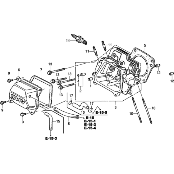 Cylinder Head Assembly for Honda GX120T2 (GCBNT) Engines