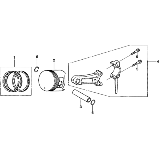 Piston / Connecting Rod Assembly for Honda GX120U1 (GCAHK) Engines