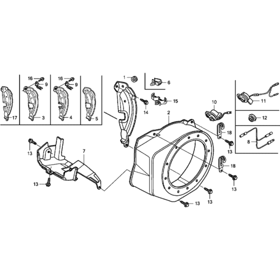 Fan Cover Assembly for Honda GX120UT2 (GCBMT) Engines