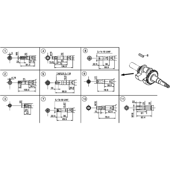 Crankshaft Assembly for Honda GX160H1 (GCAAH) Engines