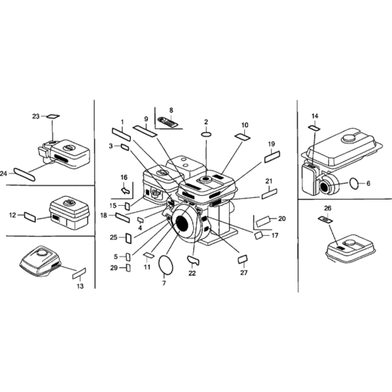 Label Assembly for Honda GX160K1 (GC02) Engines