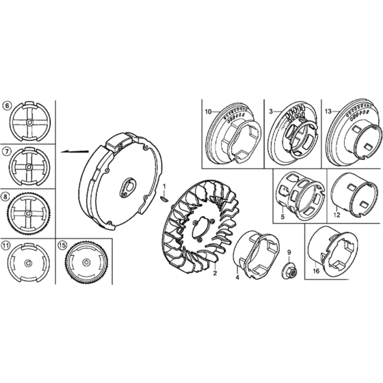 Flywheel Assembly for Honda GX160T1 (GCABT) Engines