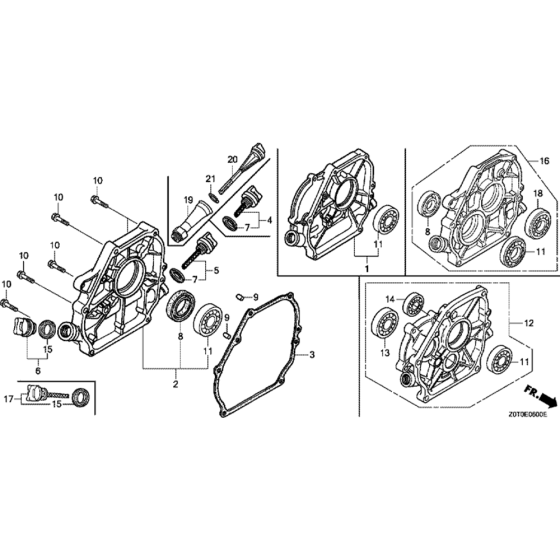 Crankcase Cover Assembly for Honda GX160T2 (GCBRT) Engines