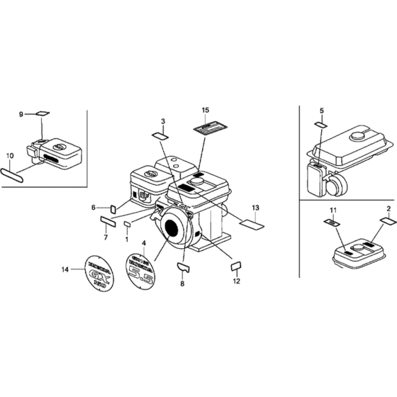 Label Assembly for Honda GX160U1 (GCACK) Engines