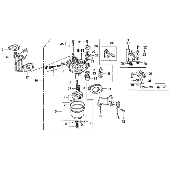 Carburetor Assembly for Honda GX160U1 (GCACK) Engines