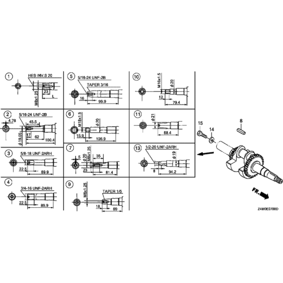 Crankshaft Assembly for Honda GX160UT1 (GCAFT) Engines