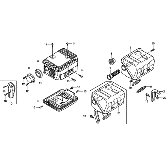 Muffler Assembly for Honda GX160UT1 (GCAFT) Engines