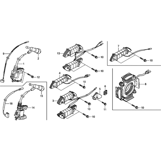 Ignition Coil Assembly for Honda GX160UT1 (GCAFT) Engines