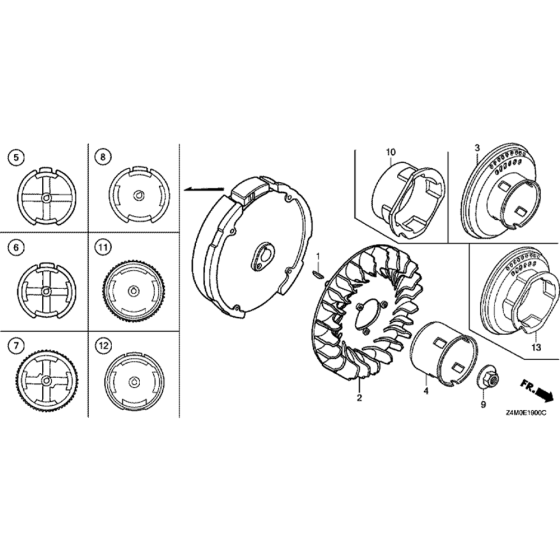 Flywheel Assembly for Honda GX160UT2 (GCBPT) Engines