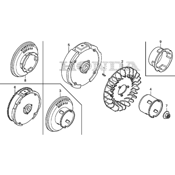 Flywheel Assembly for Honda GX200H Engines