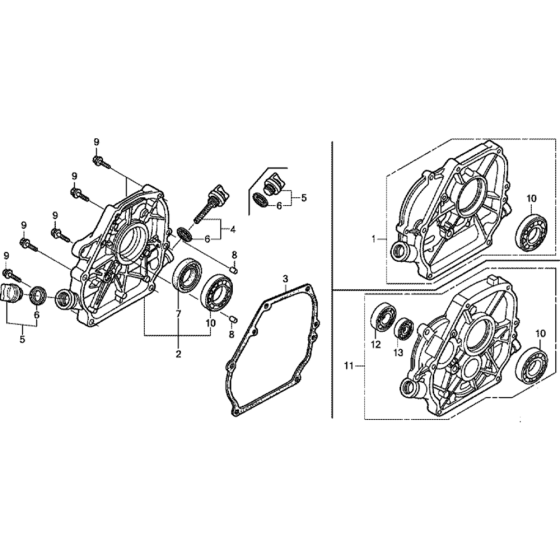 Crankcase Cover Assembly for Honda GX200T Engines