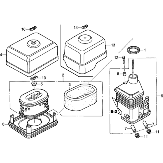 Air Cleaner (Dual) Assembly for Honda GX200T Engines