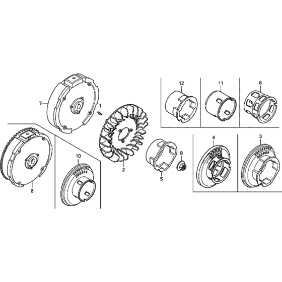 Flywheel Assembly for Honda GX200T2  Engines