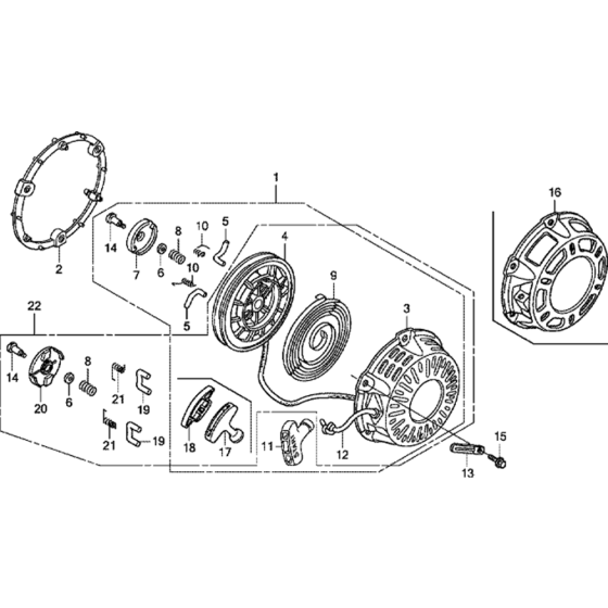 Recoil Starter Assembly for Honda GX200UT Engines