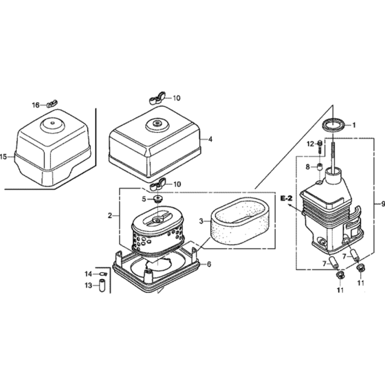 Air Cleaner (Dual) Assembly for Honda GX200UT Engines