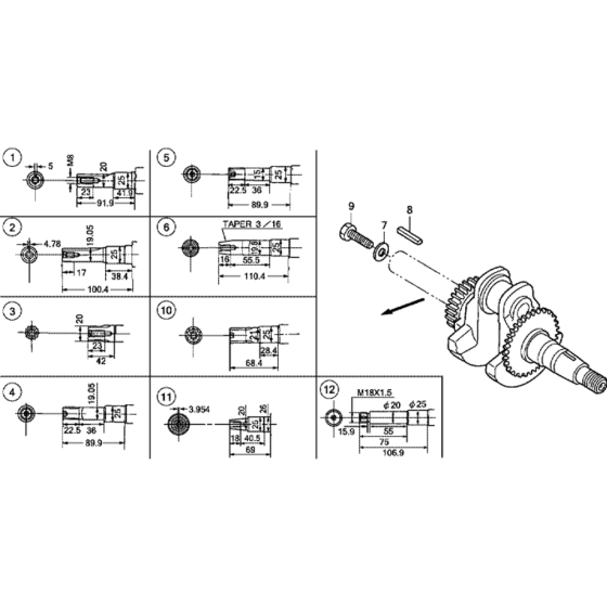 Crankshaft Assembly for Honda GX200UT2 Engines