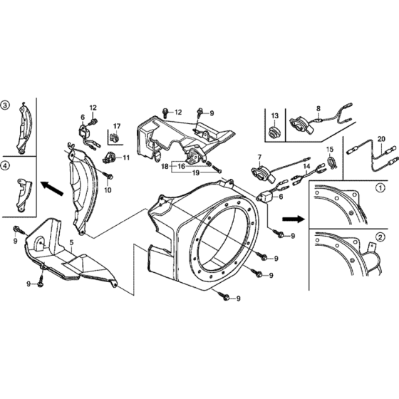 Fan Cover Assembly for Honda GX200UT2 Engines