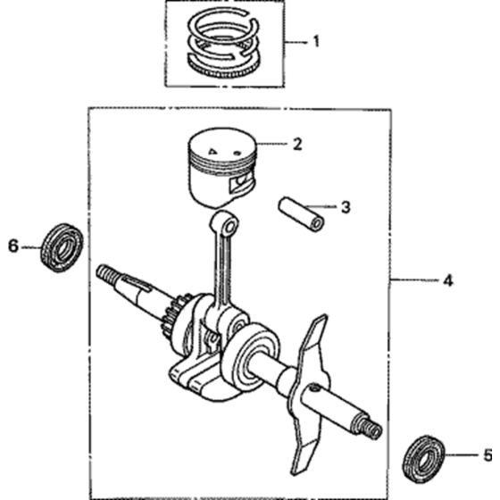 Piston/Crankshaft (Horizontal Type) Assembly for Honda GX22 Engines