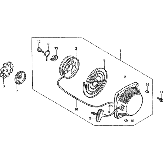 Recoil Starter (Horizontal Type) Assembly for Honda GX22 Engines