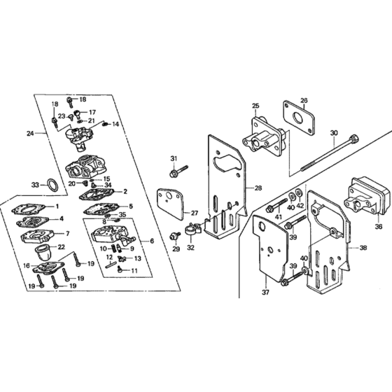 Carburetor (Horizontal Type) Assembly for Honda GX22 Engines