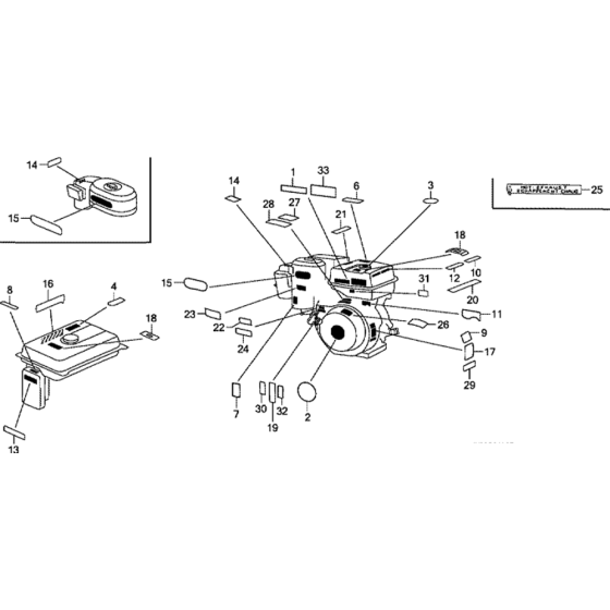 Label Assembly for Honda GX240K1-GC04 Engines