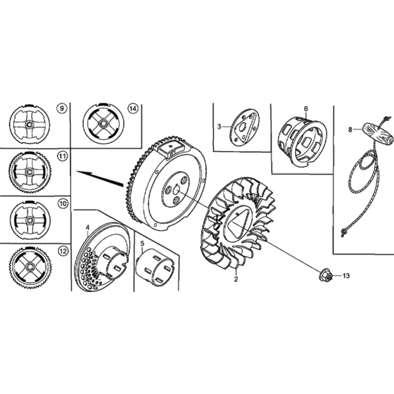 Flywheel Assembly for Honda GX240K1-GC04 Engines