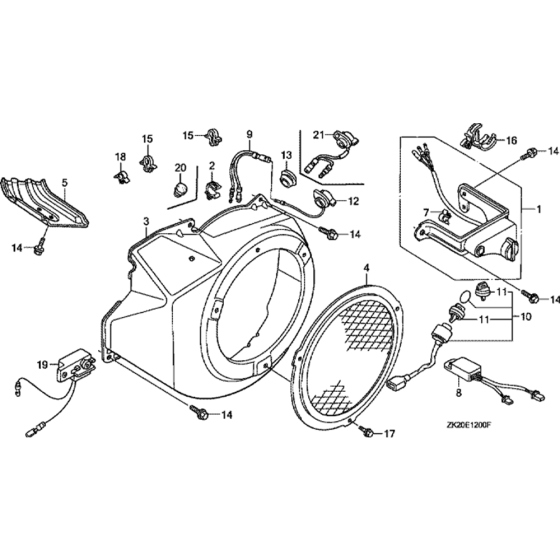 Fan Cover -1 Assembly for Honda GX240K1-GDAC Engines