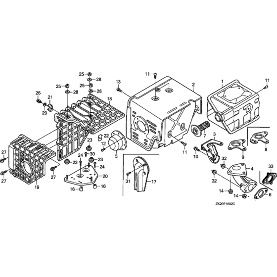 Muffler -3 Assembly for Honda GX240K1-GDAC Engines