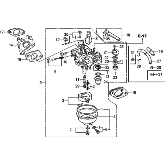 Carburetor -2 Assembly for Honda GX240U1 Engines